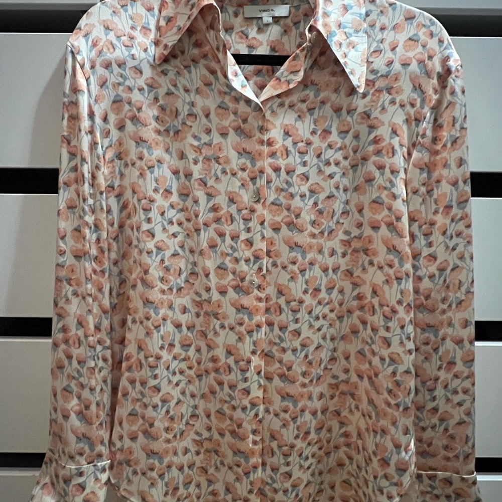 Vince Floral Button-Up Blouse